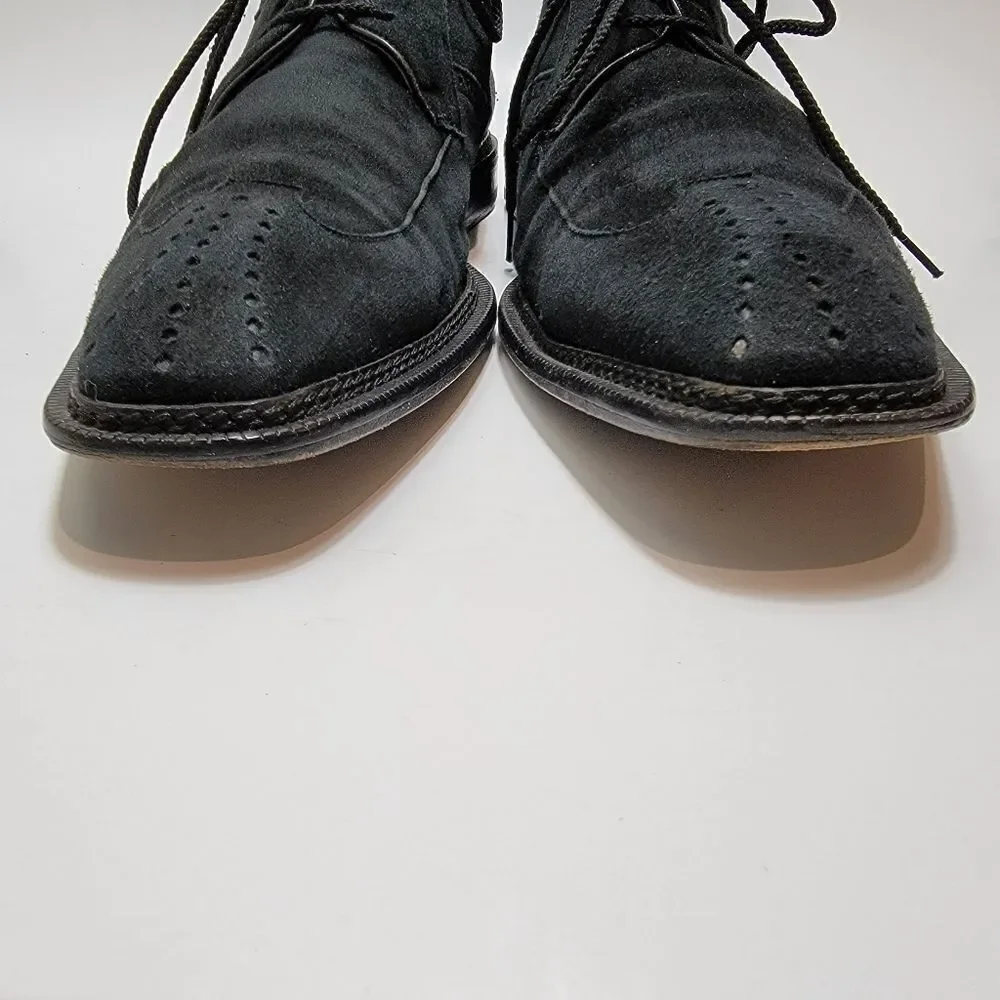 Mezlan Mens Fellini Black Perforated Suede Lace Up Oxfords Size 11.5 Style 284